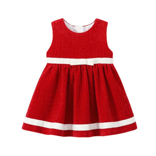 9M-4Y Toddler Girl Sleeveless Solid Color Plaid Round Neck A-Line Dress Wholesale Girls Clothes KDV591226