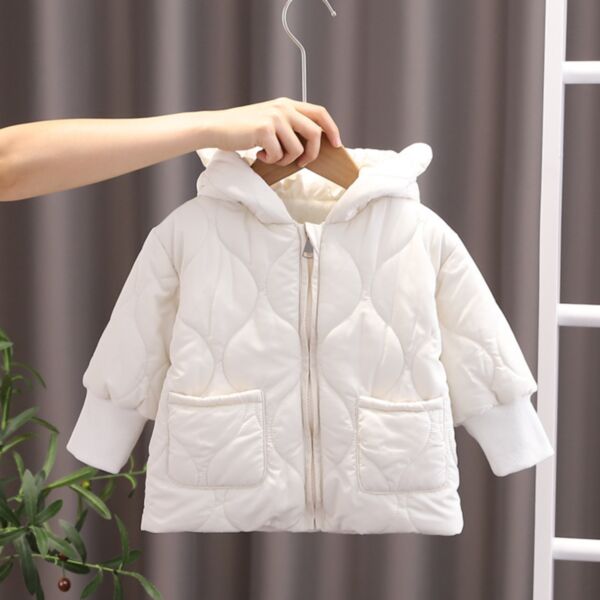 9M-4Y Toddler Girl & Boy Long Sleeve Solid Color Ear Hooded Zipper Jacket Wholesale Toddler Clothing KCV591211