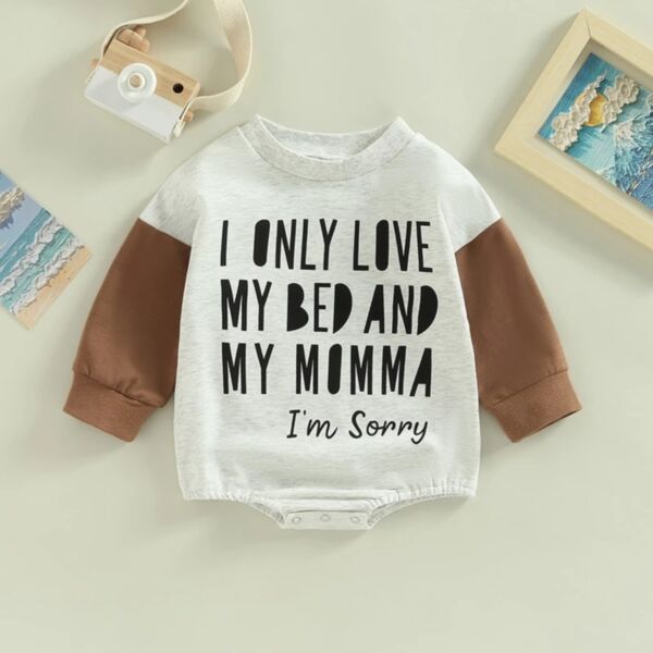 0-18M Letter Print Long Sleeve Colorblock Onesies Romper Baby Wholesale Clothing KJV492131