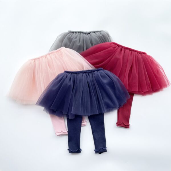 9M-4Y Toddler Girls Solid Mesh Skirt Legging Wholesale Girls Clothes KPV387379
