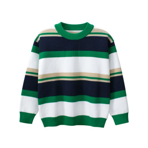 5-15Y Big Kids Boys Striped Hit Color Knitwear Sweater Wholesale Kids Boutique Clothing KTV387661