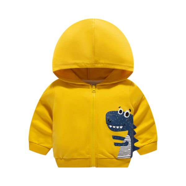 18M-7Y Toddler Boys Dinosaur Zip Round Neck Hooded Sweatshirt Wholesale Boys Clothing KCV387664