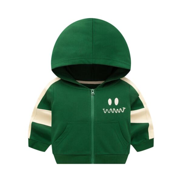 18M-7Y Toddler Boys Colour Blocked Cartoon Zip Up Hooded Jacket Wholesale Boys Clothing KCV387658
