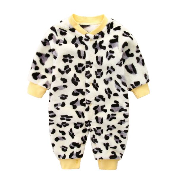 0-18M Baby Facecloth Leopard Print Pajamas Jumpsuit Wholesale Baby Clothing KJV387686