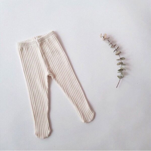 3-6Months Baby Girls Solid Color Ribbed Footie Pantyhose Wholesale Baby Clothing KPV387580
