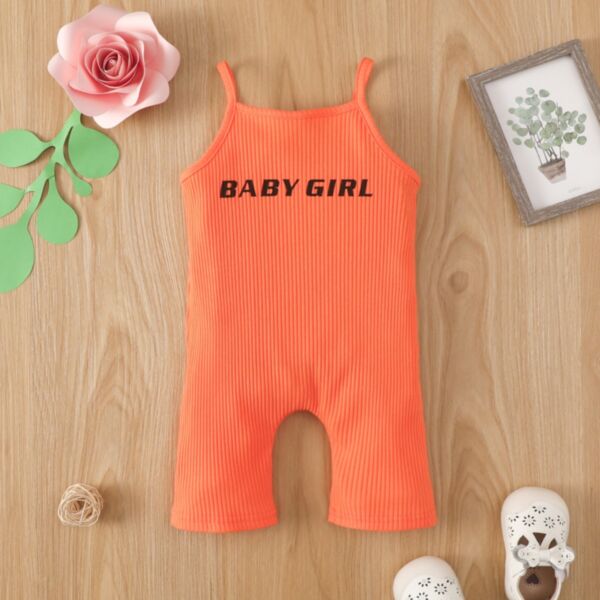 9M-4Y Striped Colorblock Letter Print Suspender Orange Jumpsuit Baby Wholesale Clothing KJV492243