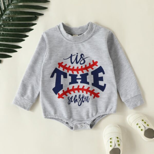 0-18M Letter Print Lightgray Long Sleeve Onesies Romper Baby Wholesale Clothing KJV492247