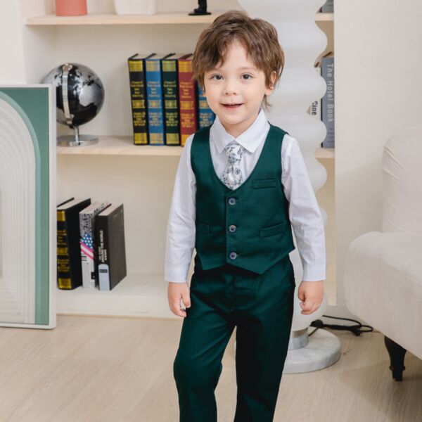 9M-4Y Toddler Boys Suit Sets Party White Shirts & Vest & Pants Wholesale Boys Clothing KSV387717