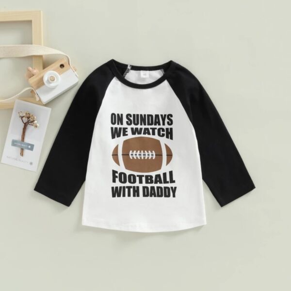 18M-6Y Colorblock Rugby Print Long Sleeve Round Neck Tops Wholesale Kids Boutique Clothing KTV492268