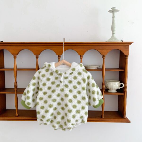 0-18M Baby Onesies Polka Dot Print Long Sleeve Ear Hooded Bodysuit Bulk Baby Clothes Wholesale KJV591433