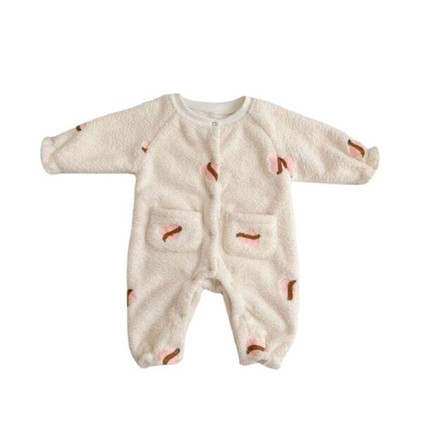 0-18M Baby Girl Onesies Long-Sleeved Heart Print Single-Breasted Jumpsuit Wholesale Baby Clothes Suppliers KJV591435