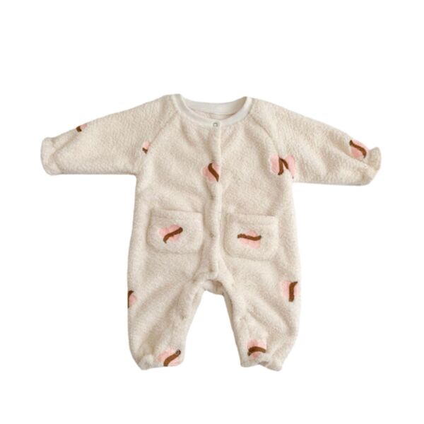 0-18M Baby Girl Onesies Long-Sleeved Heart Print Single-Breasted Jumpsuit Wholesale Baby Clothes Suppliers KJV591435