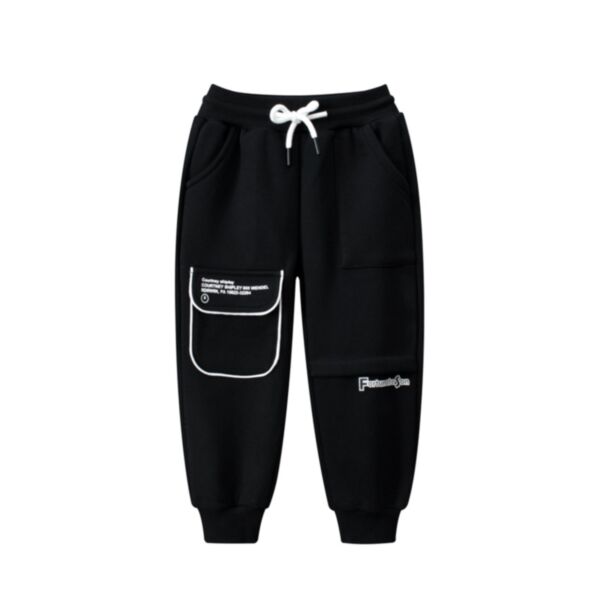 18M-7Y Fleece Pocket Solid Color Sport Sweatpants Trousers With String Wholesale Kids Boutique Clothin KPV492284