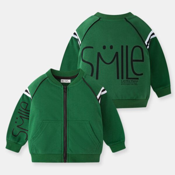18M-7Y Baseball Style Letter Print Zipper Coat Wholesale Kids Boutique Clothing KTV492277