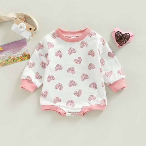0-18M Baby Onesies Valentine'S Day Heart Print Long Sleeve Bodysuit Wholesale Baby Clothes Suppliers KJV591371