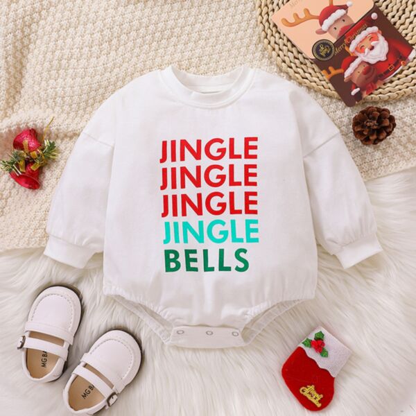 0-18M Long Sleeve Letter Print White Romper Onesies Baby Wholesale Clothing KJV492336