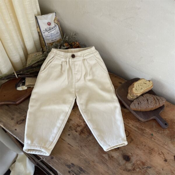 18M-6Y Toddler Girl & Boy Solid Color Button Radish Pants Wholesale Toddler Clothing KPV591295