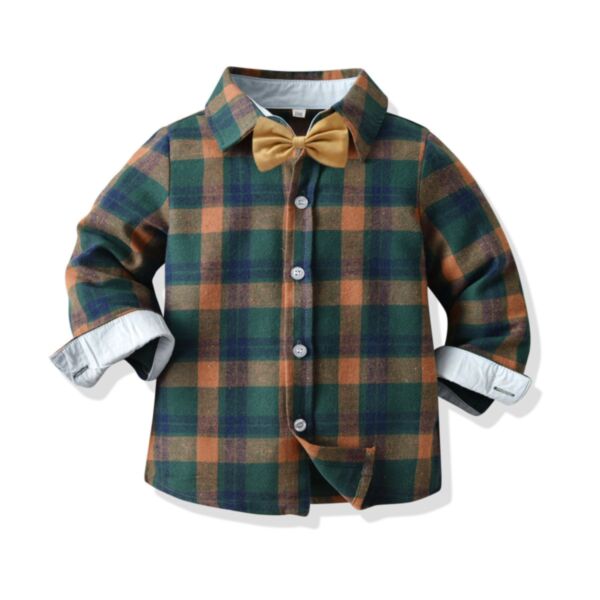 12M-6Y Toddler Boys Plaid Bowtie Shirts Wholesale Boys Clothing KTV387750