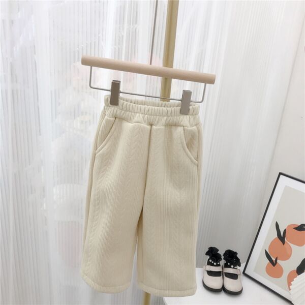 9M-6Y Fleece Texture Solid Color Thicken Pants Trousers Wholesale Kids Boutique Clothing KPV492301