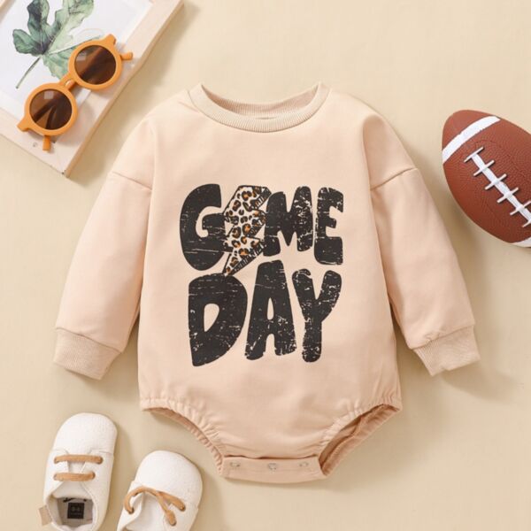 0-18M Rugby And Letter Print Long Sleeve Romper Onesies Baby Wholesale Clothing