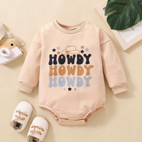 0-18M Daisy And Letter Print Long Sleeve Onesies Romper Baby Wholesale Clothing