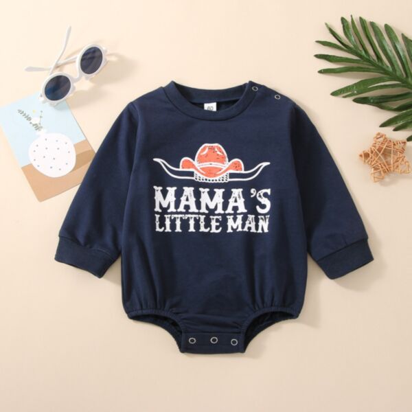 0-18M Letter Print Long Sleeve Button Romper Onesies Baby Wholesale Clothing KJV492402
