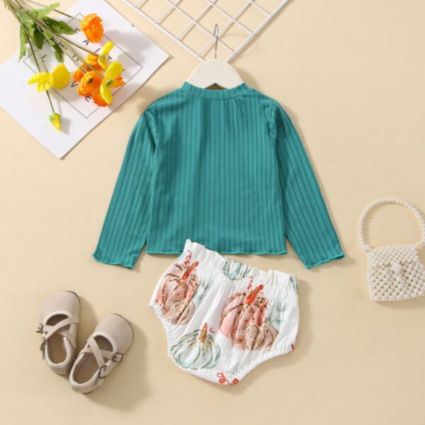 3-18M Striped Texture Solid Color Pullover And Briefs Set Two Pieces Baby Wholesale Clothing KSV492395
