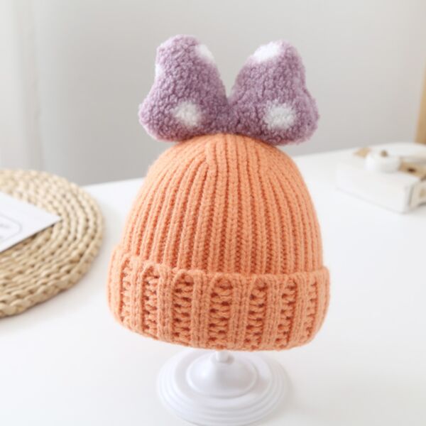 Knitwear Butterfly Fur Wool Hat Kid Wholesale Accessories