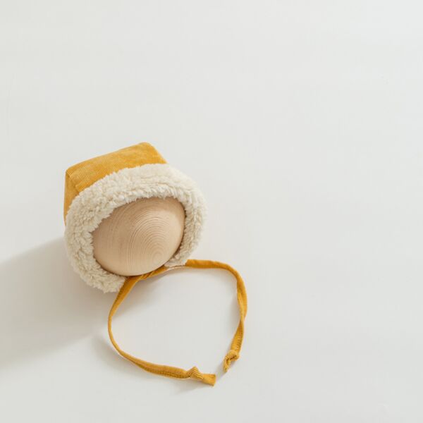 Plush Striped Texture Fleece Warm Hat With String Kid Wholesale Accessories KHV491826