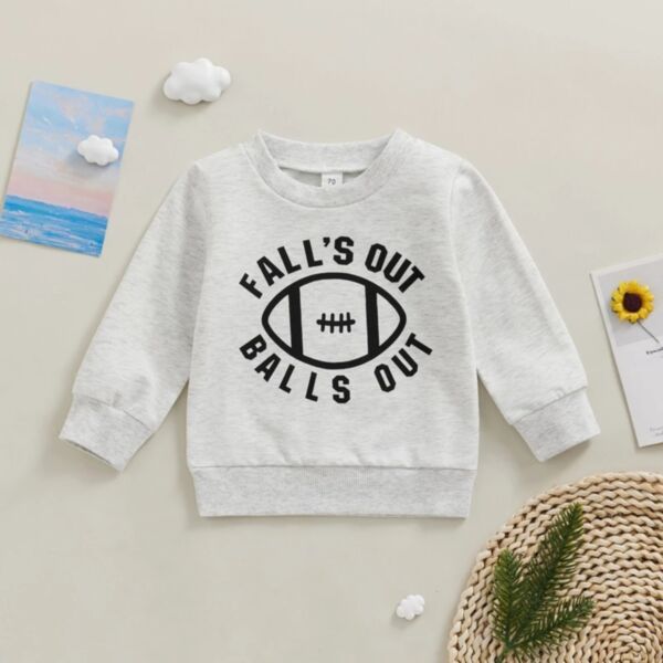 0-18M Rugby Letter Print Round Neck Pullover Tops Baby Wholesale Clothing KTV492459