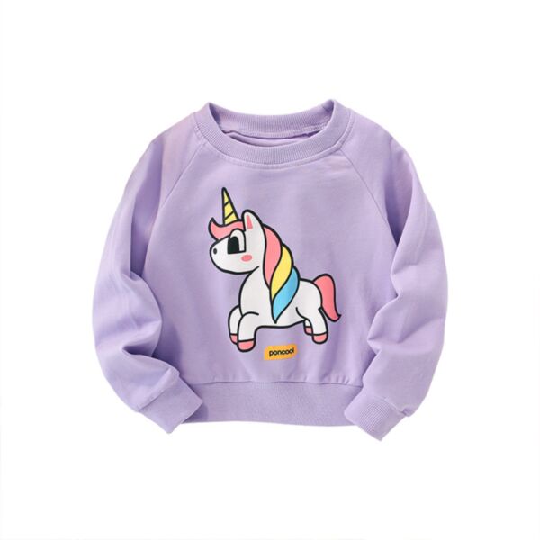 18M-7Y Toddler Girls Unicorn Crew Neck Sweatshirts Wholesale Girls Fashion Clothes KTV387943