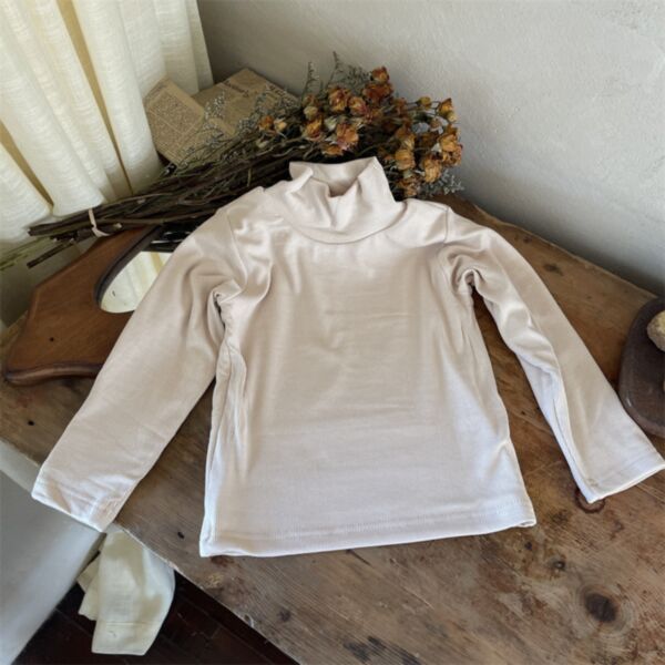 18M-6Y Toddler Girl & Boy Long Sleeve Solid Color Turtleneck Top Wholesale Girls Clothes KTV591287