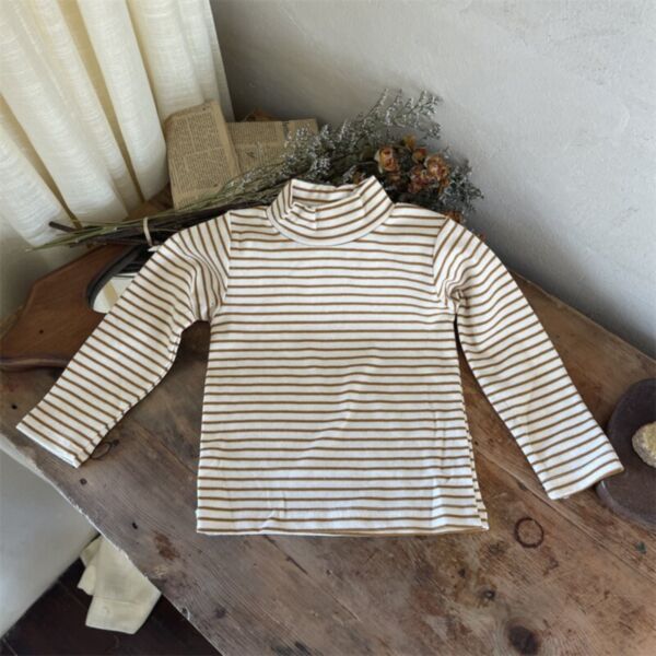 18M-6Y Toddler Girl &Boy Long-Sleeved Striped Turtleneck Top Wholesale Toddler Clothing KTV591291