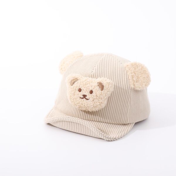Cartoon Bear Corduroy Soft Brim Cap Wholesale Baby Hats Wholesale Accessories Vendors KHV387796