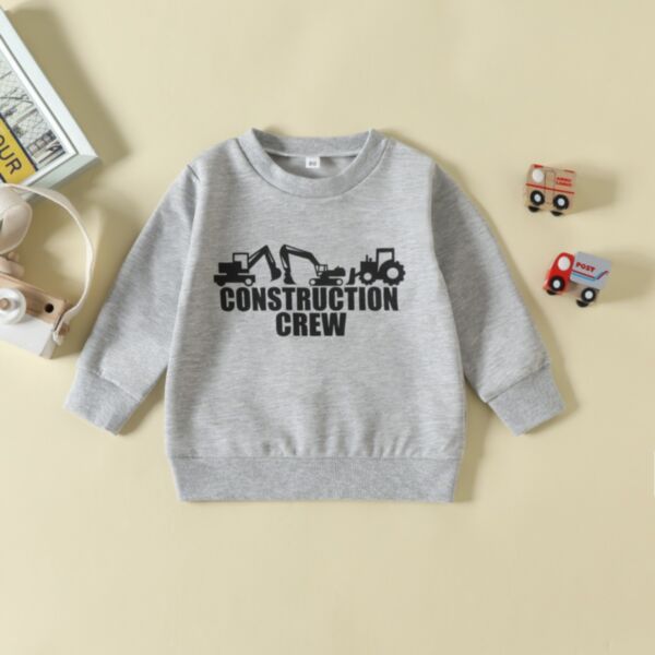 9M-4Y Toddler Boys Cartoon Factory Car Print Sweatshirt Wholesale Boys Clothing KTV387956