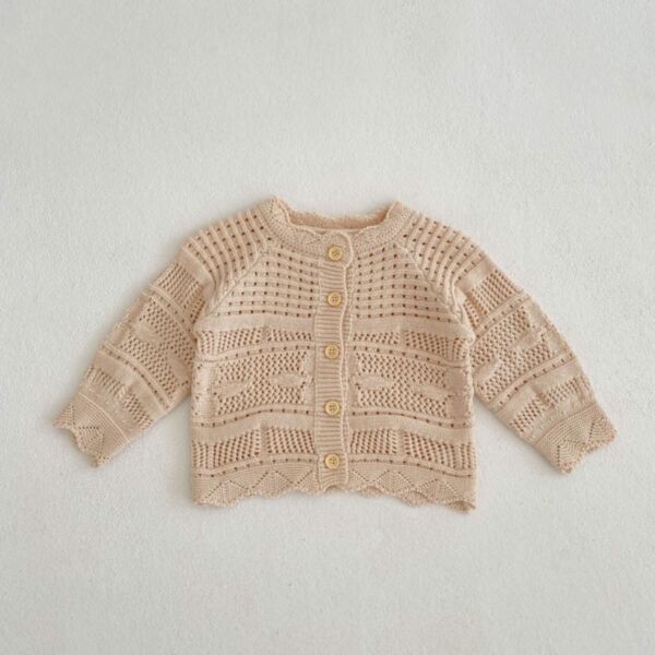 3-24M Baby Knitted Hollow Pattern Sweater Coat Or Suspender Bodysuit Baby Wholesale Clothing KSV387966