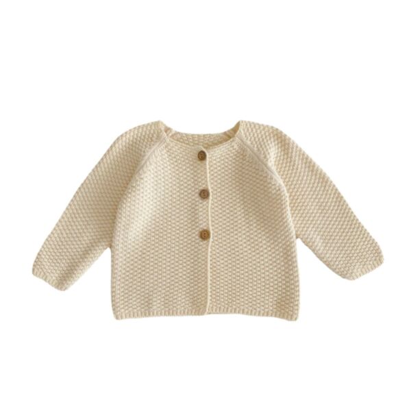 3-24M Baby Corn Kernel Crew Neck Knit Cotton Sweater Cardigan Wholesale Baby Boutique Clothing KCV387948