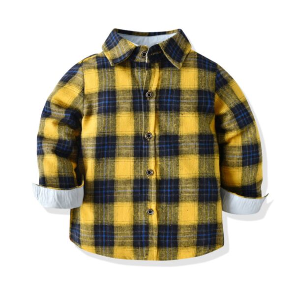 12M-6Y Toddler Boys Long Sleeve Plaid Shirts Wholesale Boys Boutique Clothing KTV387825