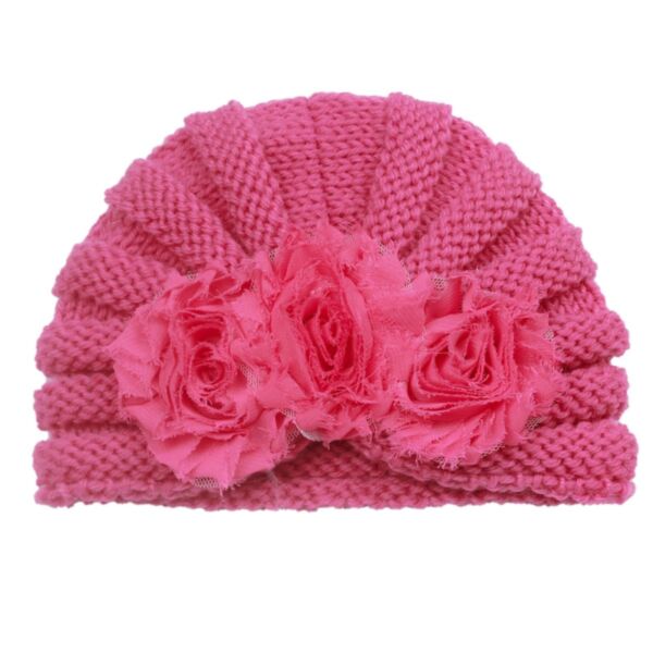 MOQ 2PCS Newborn Flower Baby Knit Hat Wholesale Accessories Vendors KHBV387765