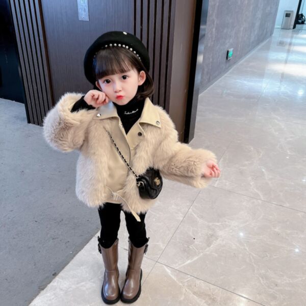 18M-7Y Plush Solid Color Zipper Thicken Coat Jacket Wholesale Kids Boutique Clothing KKHQV492553