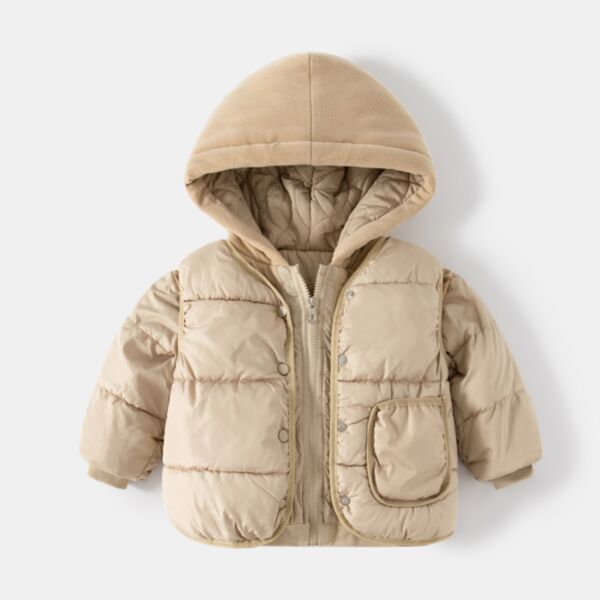 2-7Y Thicken Cotton Padded Solid Color Zipper Coat Jacket Wholesale Kids Boutique Clothing KKHQV492561