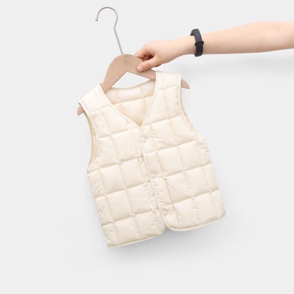 18M-7Y Plaid Texture Cotton Padded Sleeveless Vest Coat Wholesale Kids Boutique Clothing