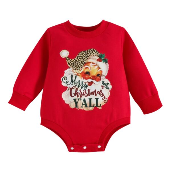 3-24M Baby Christmas Santa Long Sleeve Bodysuit Wholesale Baby Clothing KJV388065