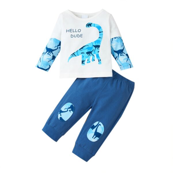 0-18M Baby Sets Dinosaur Print Long Sleeve Top And Pants Wholesale Baby Boutique Clothing KSV591467
