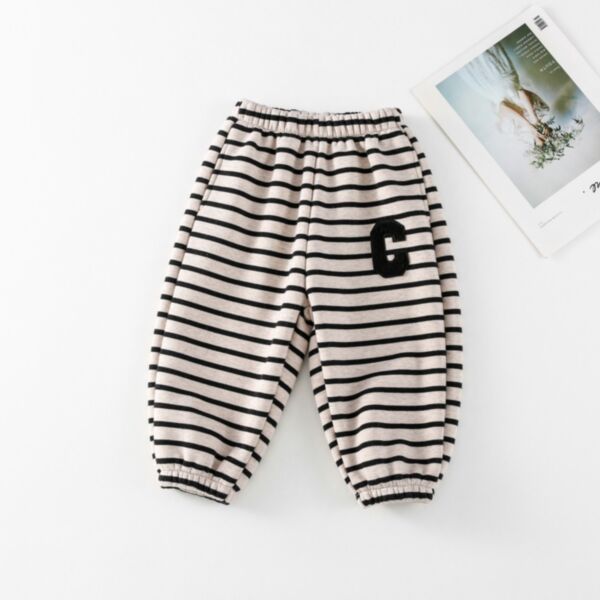 18M-6Y C Letter Striped Gray Trousers Pants Wholesale Kids Boutique Clothing KKHQV492640