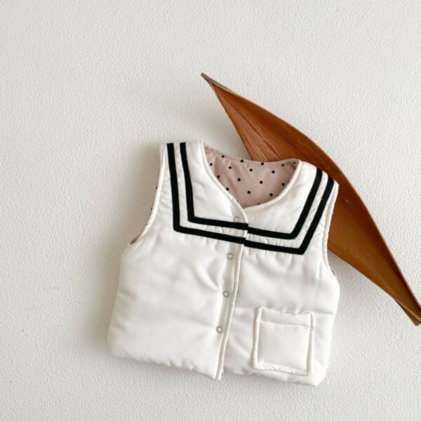 3-24M Baby Sleeveless Color Blocking Striped Polka Dot Single-Breasted Vest Wholesale Baby Clothes Suppliers KCV591428