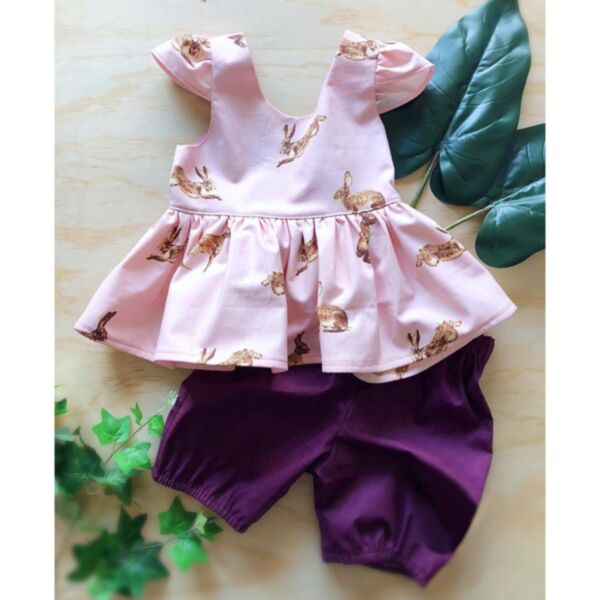 0-18M Sleeveless Bunny Rabbit Print Tops And Pants Set Two Pieces Baby Wholesale Clothing KSV492657
