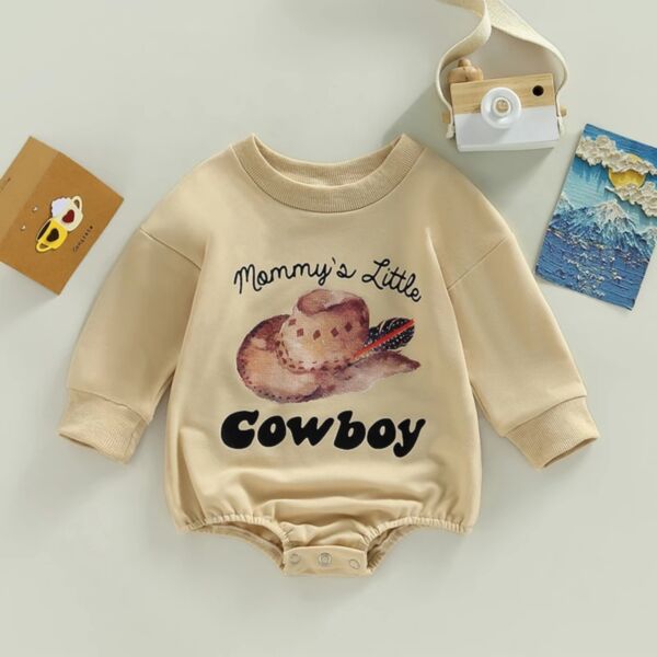 0-18M Baby Girl Onesies Long-Sleeved Cartoon Hat Letter Print Round Neck Bodysuit Wholesale Baby Boutique Clothing KJV591503