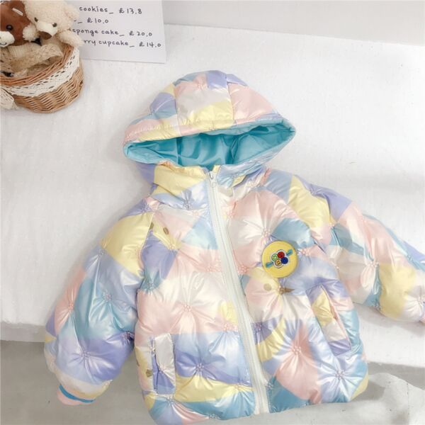 18M-6Y Toddler Girl Long-Sleeved Colorful Zipper Hooded Coat Wholesale Little Girl Clothing KCV591509
