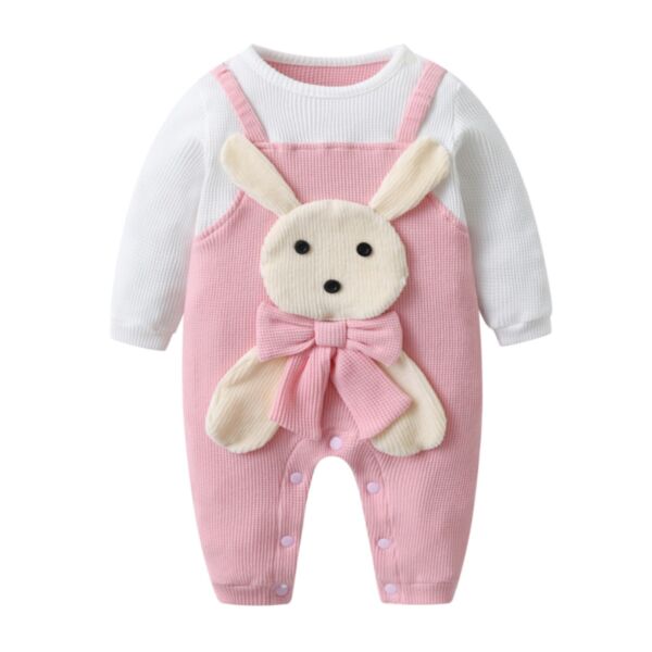 0-18M Bear Rabbit Bunny Print Suspender Style Long Sleeve Jumpsuit Baby Wholesale Clothing KKHQV492670